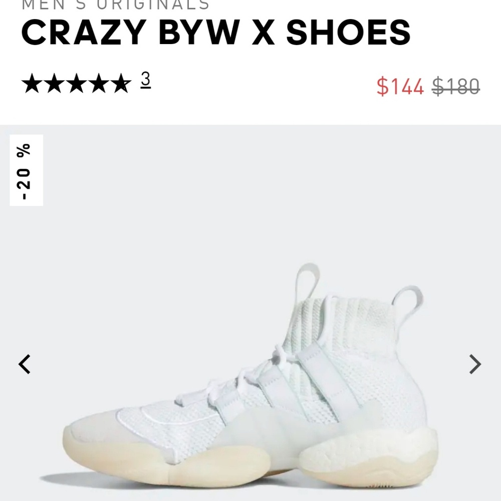 Adidas Crazy BYW X size 9.5